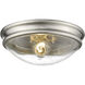 Belforge 1 Light 10.5 inch Brushed Nickel Flush Mount Ceiling Light
